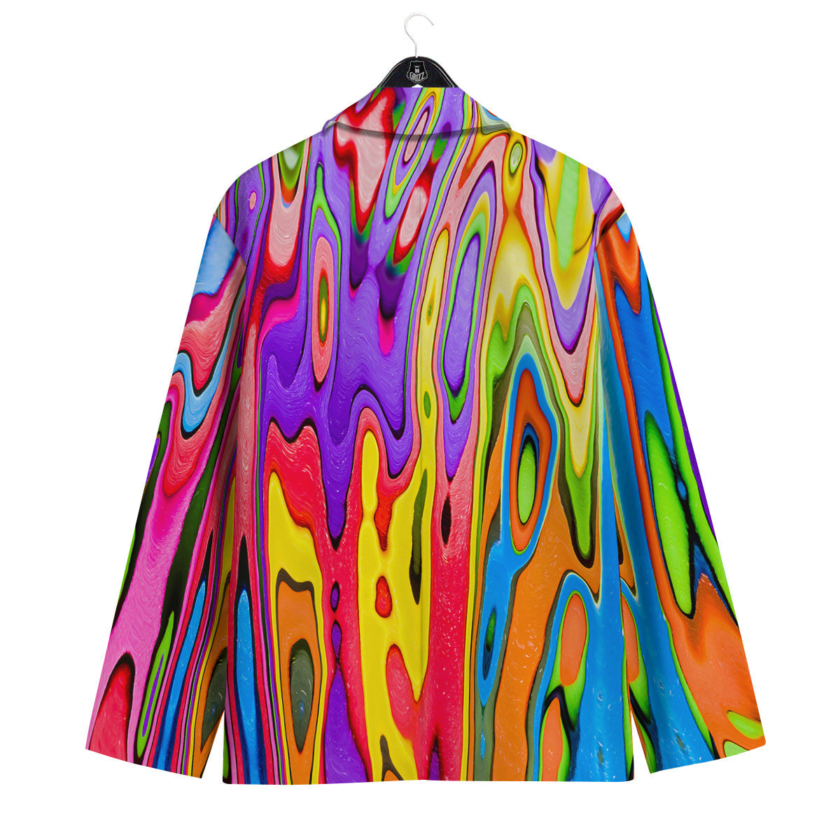 Psychedelic Colorful Print Men's Sport Coat-grizzshop