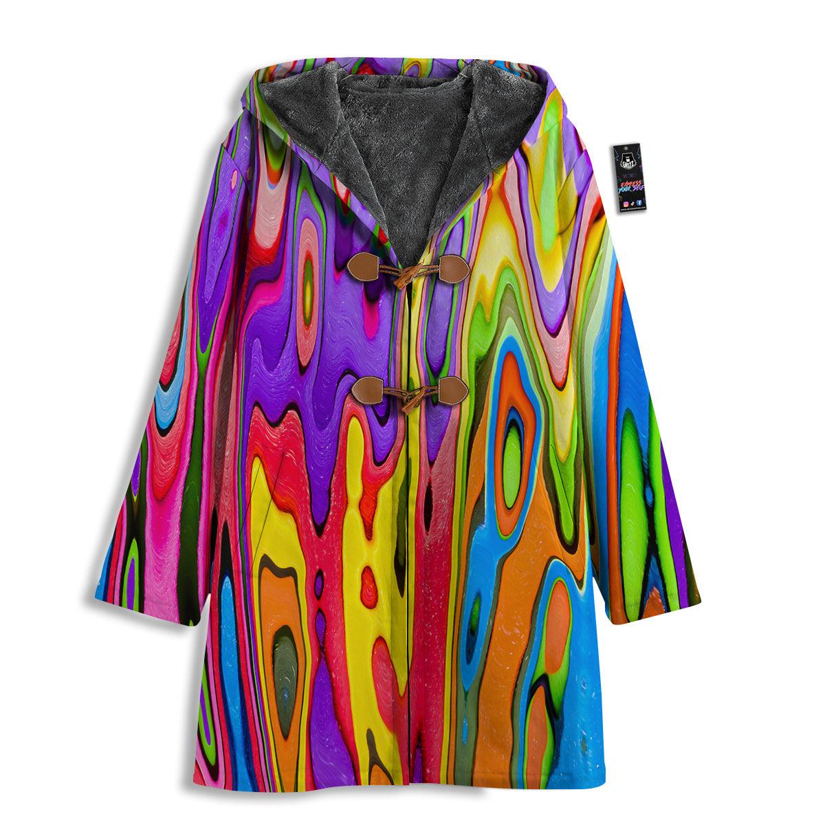 Psychedelic Colorful Print Men's Windbreaker Jacket-grizzshop