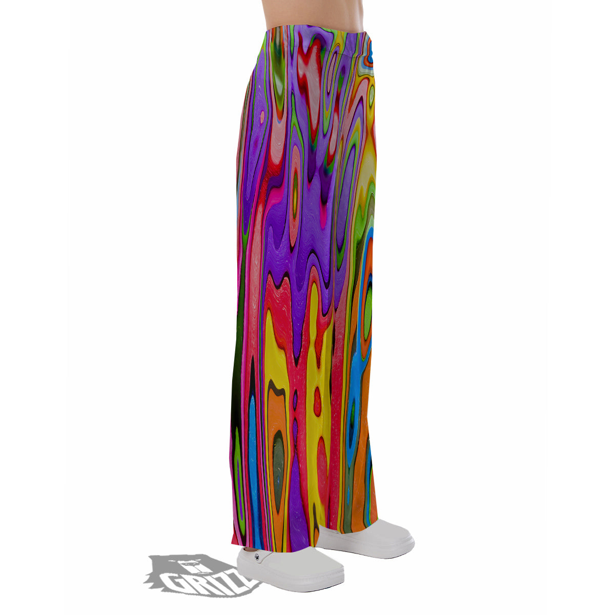 Psychedelic Colorful Print Pajama Pants-grizzshop