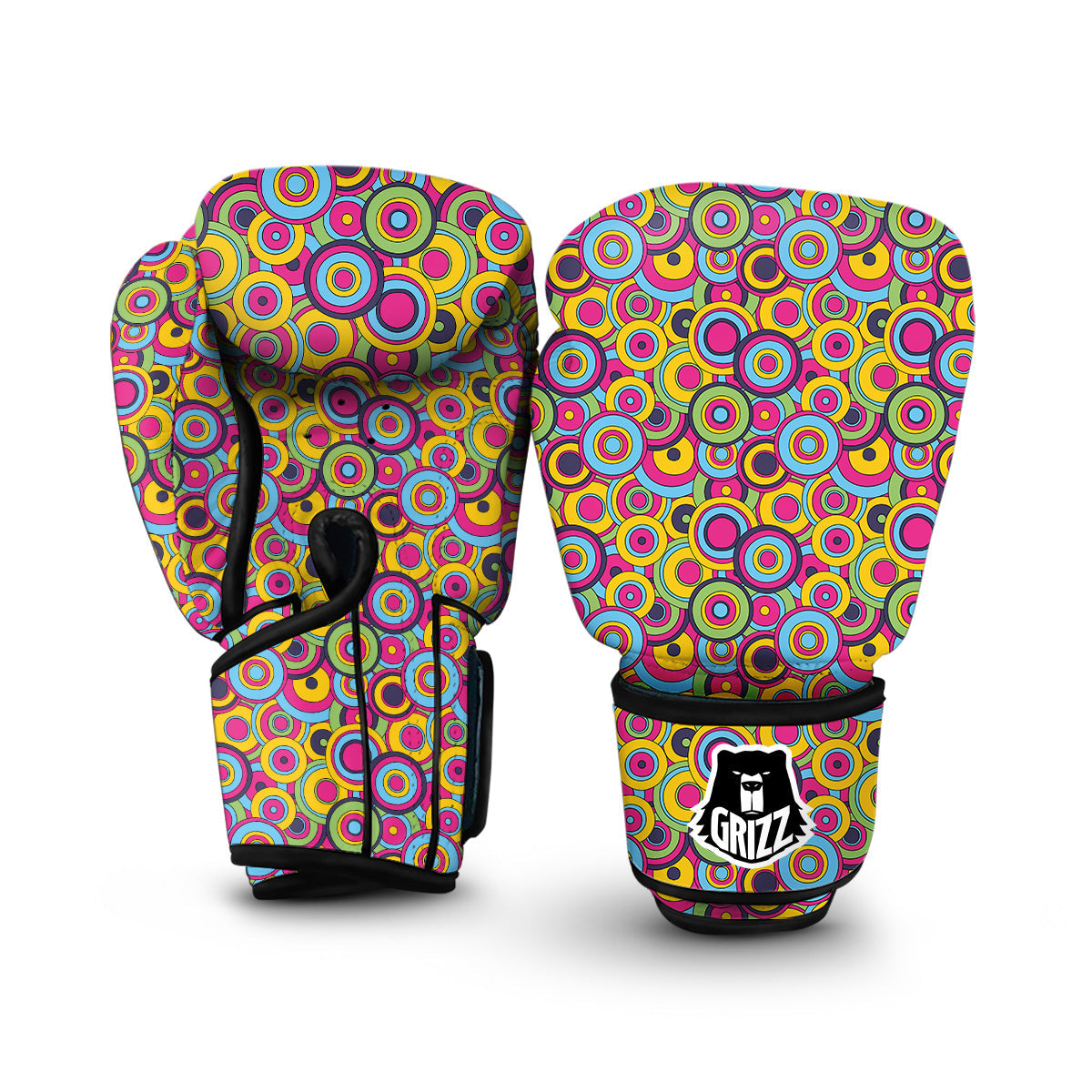 Psychedelic Colorful Print Pattern Boxing Gloves-grizzshop