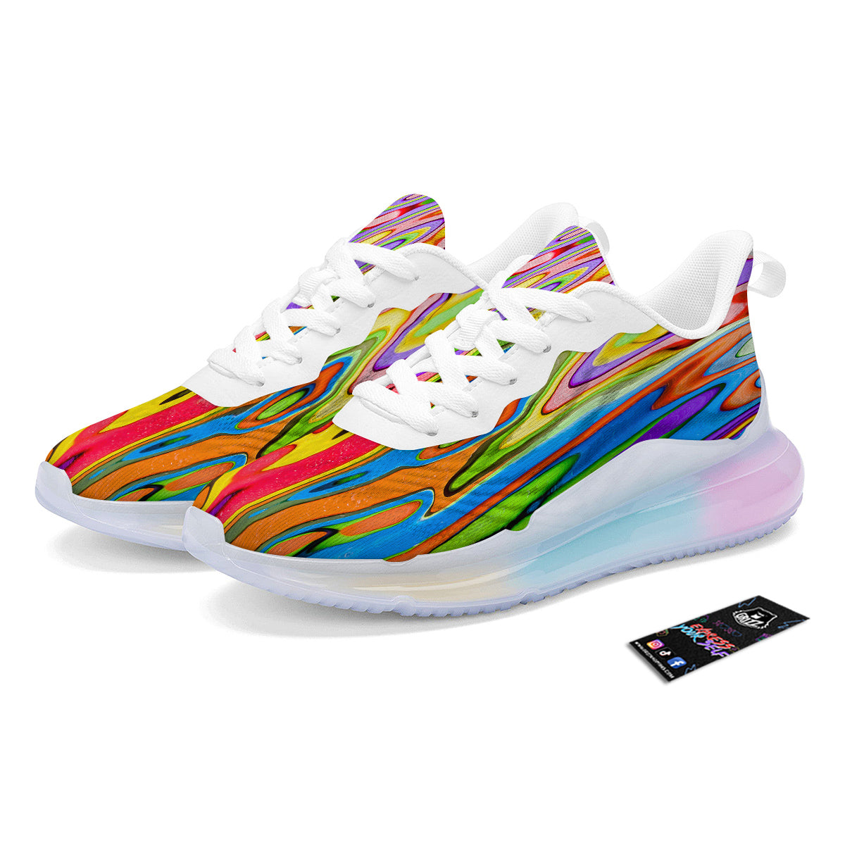 Psychedelic Colorful Print Running Sneakers-grizzshop