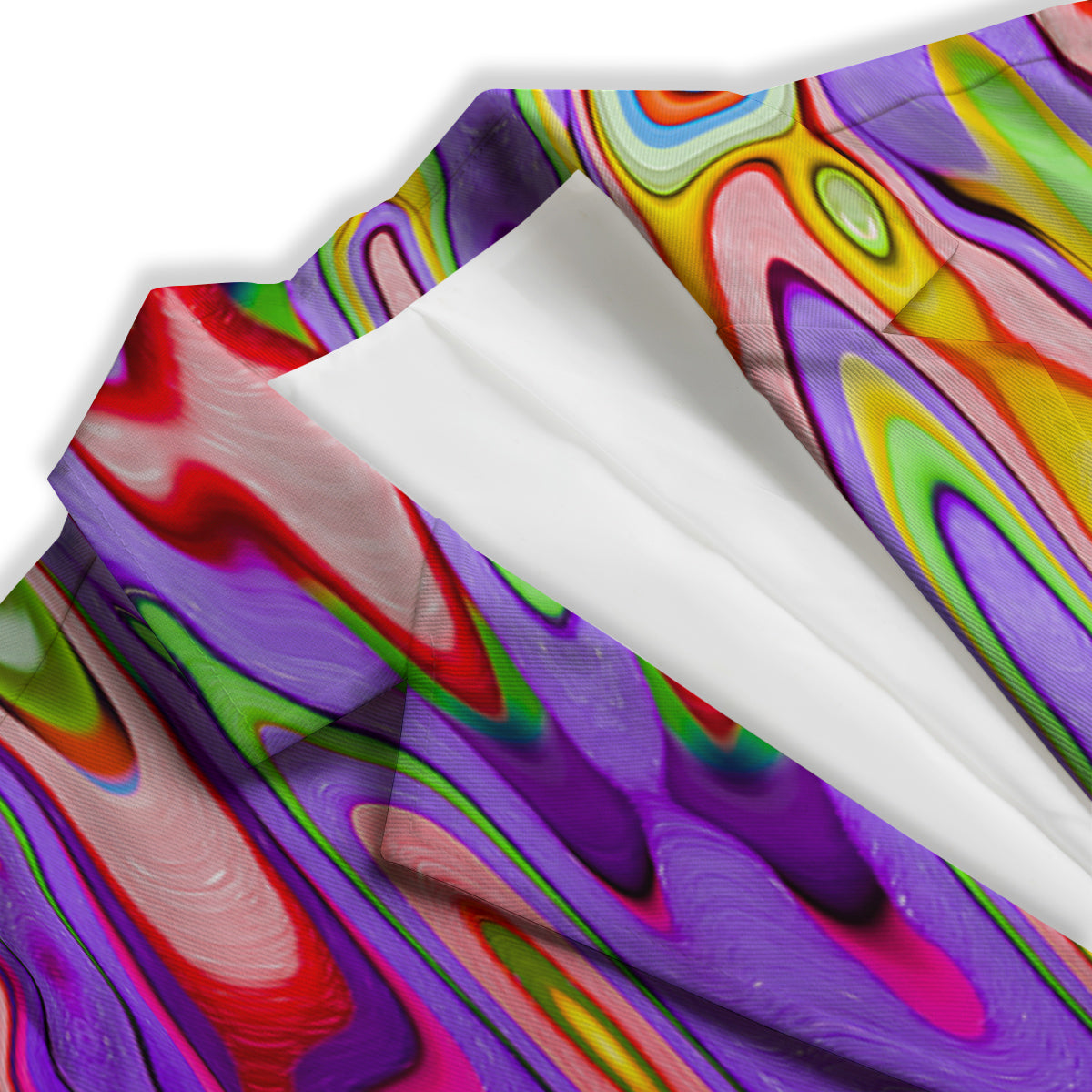 Psychedelic Colorful Print Women's Blazer-grizzshop