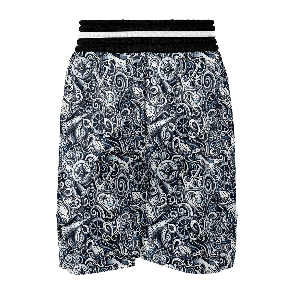 Psychedelic Compass Pattern Print Boxing Shorts-grizzshop