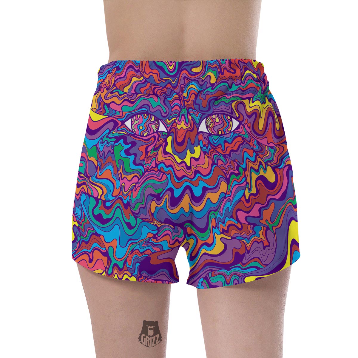 Psychedelic Face Women's Shorts-grizzshop