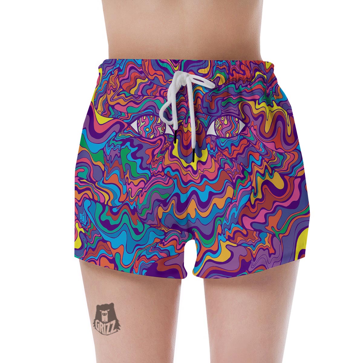Psychedelic Face Women's Shorts-grizzshop