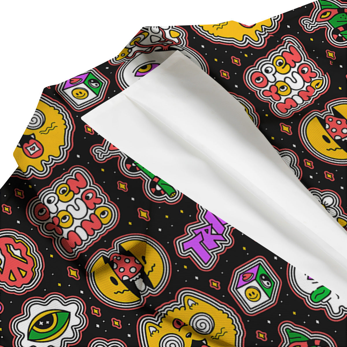 Psychedelic Funny Crazy Colorful Print Pattern Men's Blazer-grizzshop