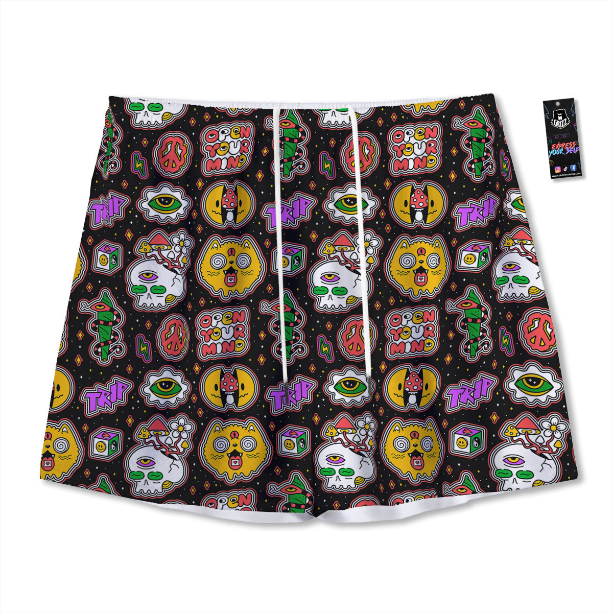 Rabbit Cute Print Pattern Mesh Shorts