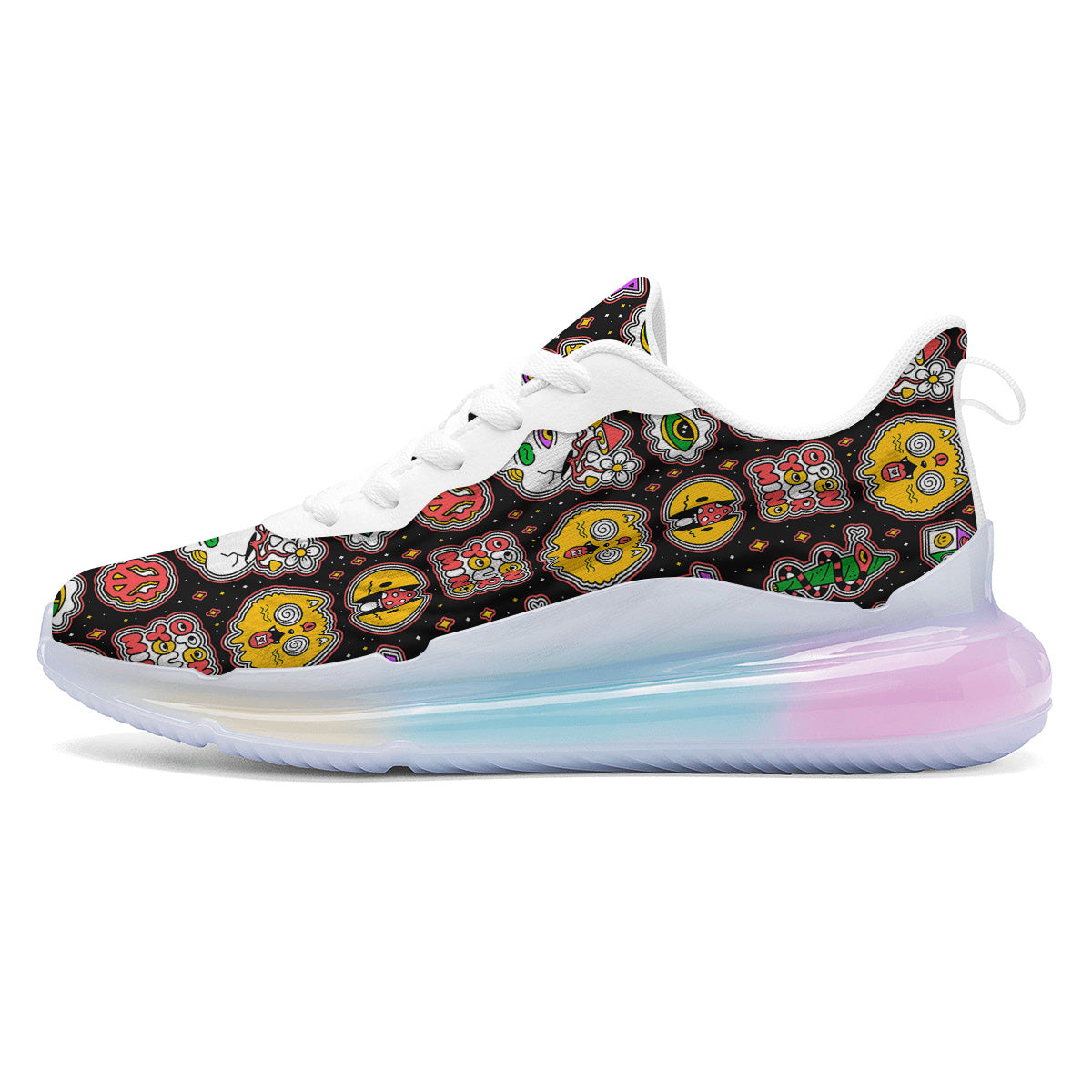 Psychedelic Funny Crazy Colorful Print Pattern Running Sneakers-grizzshop