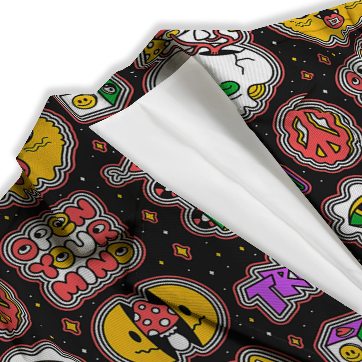 Psychedelic Funny Crazy Colorful Print Pattern Women's Blazer-grizzshop