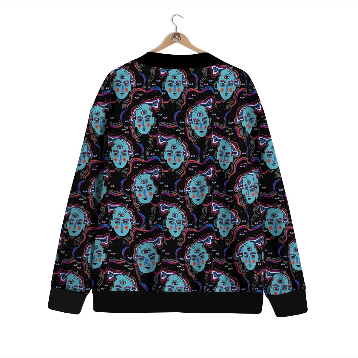 Psychedelic Hippie Retro Print Pattern Cardigan-grizzshop