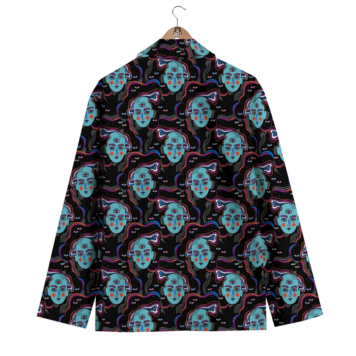 Psychedelic Hippie Retro Print Pattern Men's Blazer-grizzshop