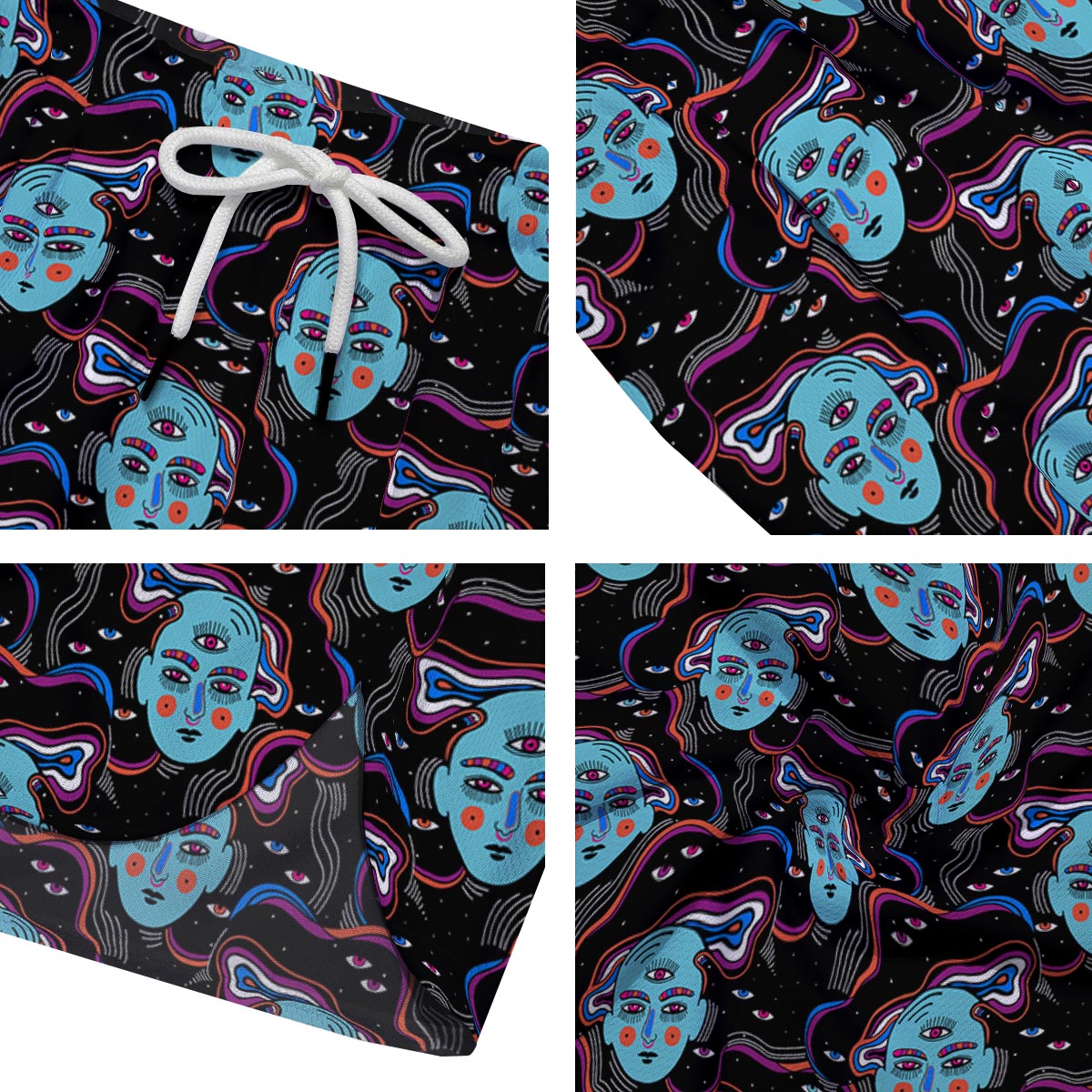 Psychedelic Hippie Retro Print Pattern Men's Running Shorts-grizzshop