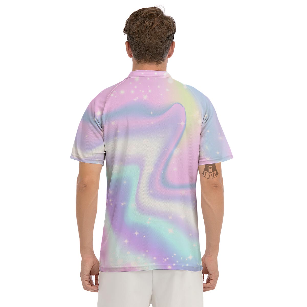 Psychedelic Holographic Men's Golf Shirts-grizzshop