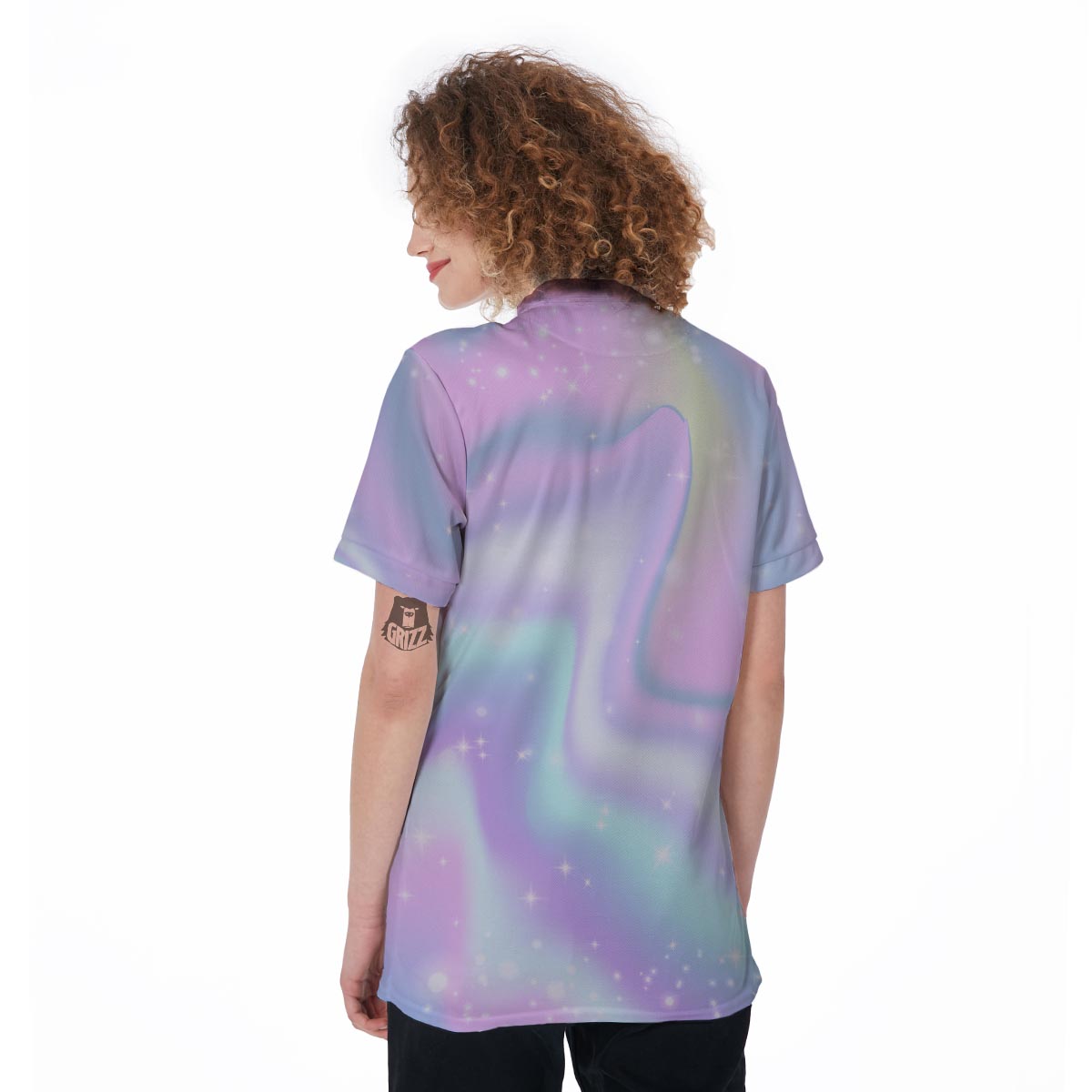 Psychedelic Holographic Women's Golf Shirts-grizzshop