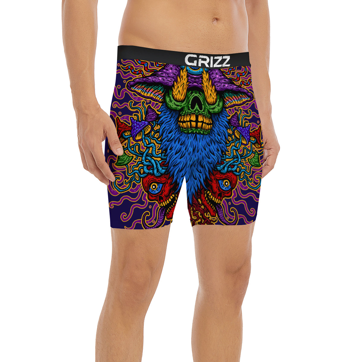 Psychedelic Magic Mushroom Print Boxer Briefs-grizzshop