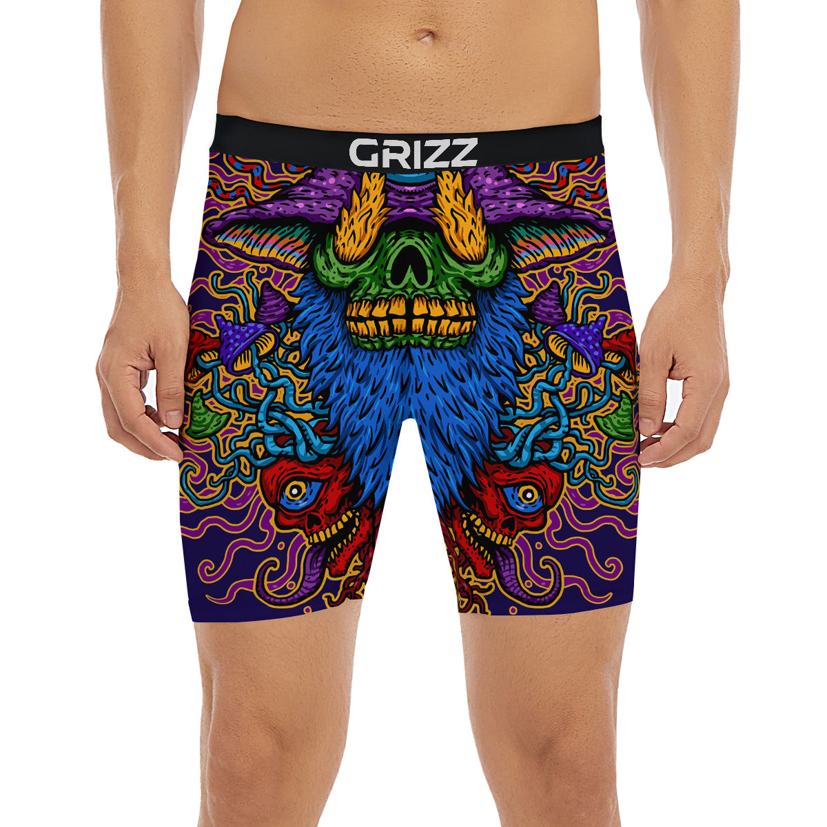 Psychedelic Magic Mushroom Print Boxer Briefs-grizzshop