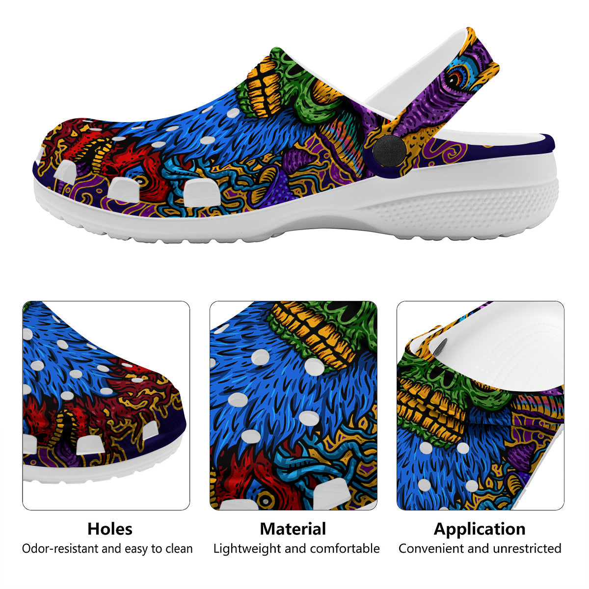 Psychedelic Magic Mushroom Print Clog-grizzshop