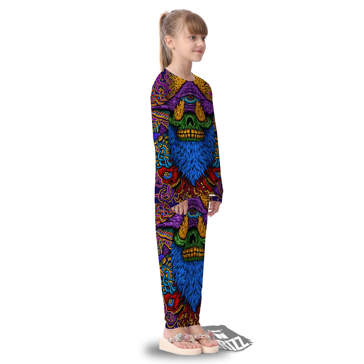 Psychedelic Magic Mushroom Print Kid's Pajamas-grizzshop