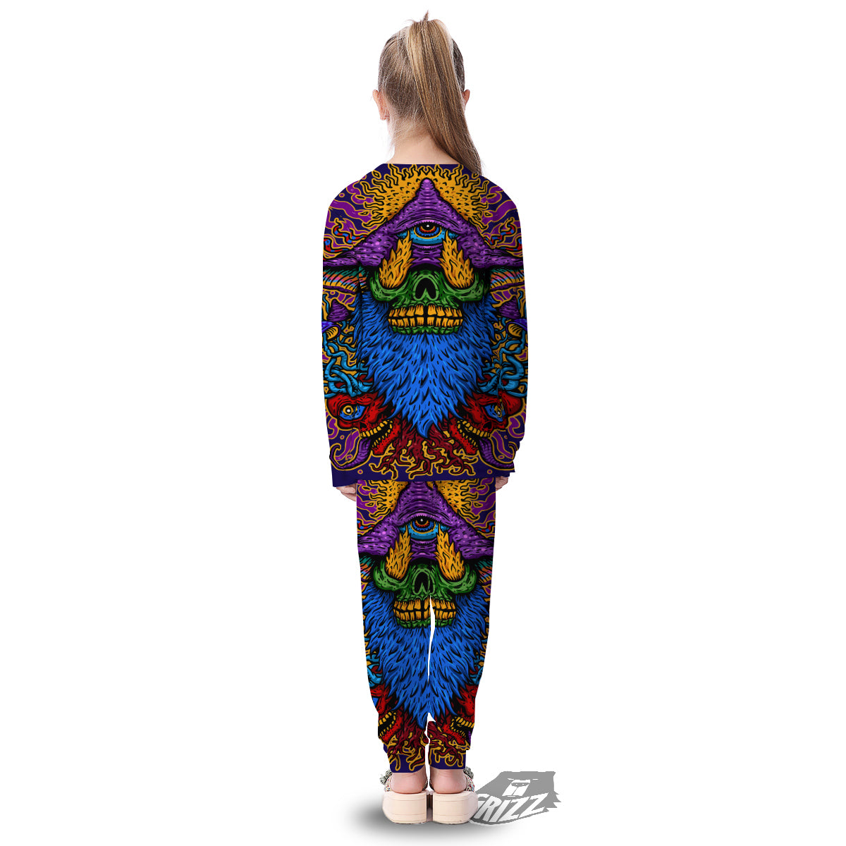 Psychedelic Magic Mushroom Print Kid's Pajamas-grizzshop