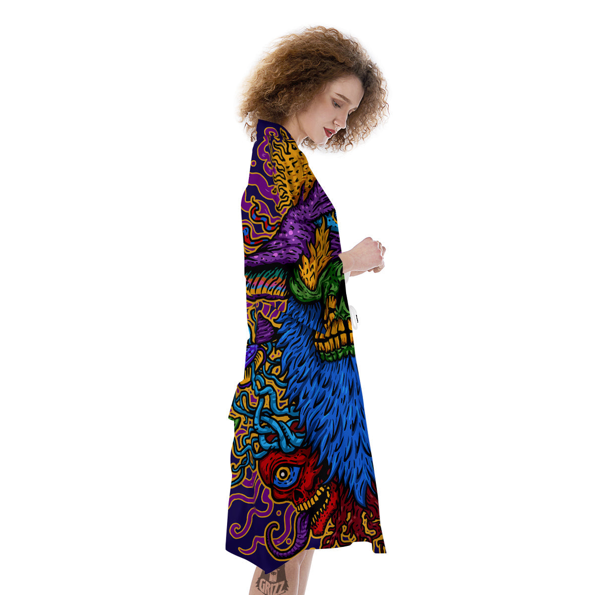 Psychedelic Magic Mushroom Print Kimono-grizzshop