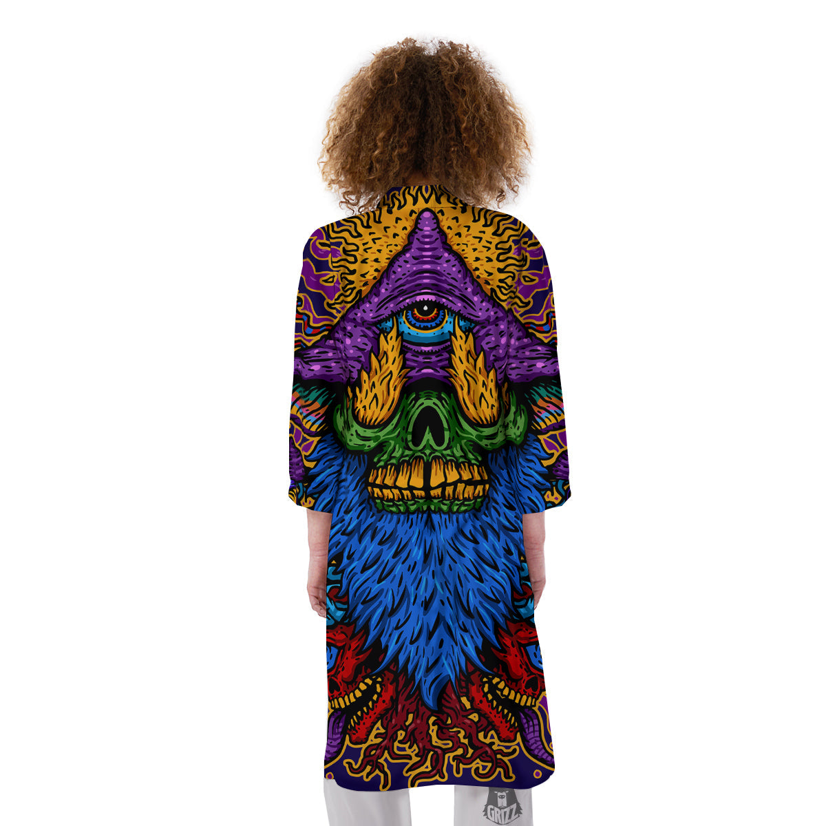 Psychedelic Magic Mushroom Print Kimono-grizzshop