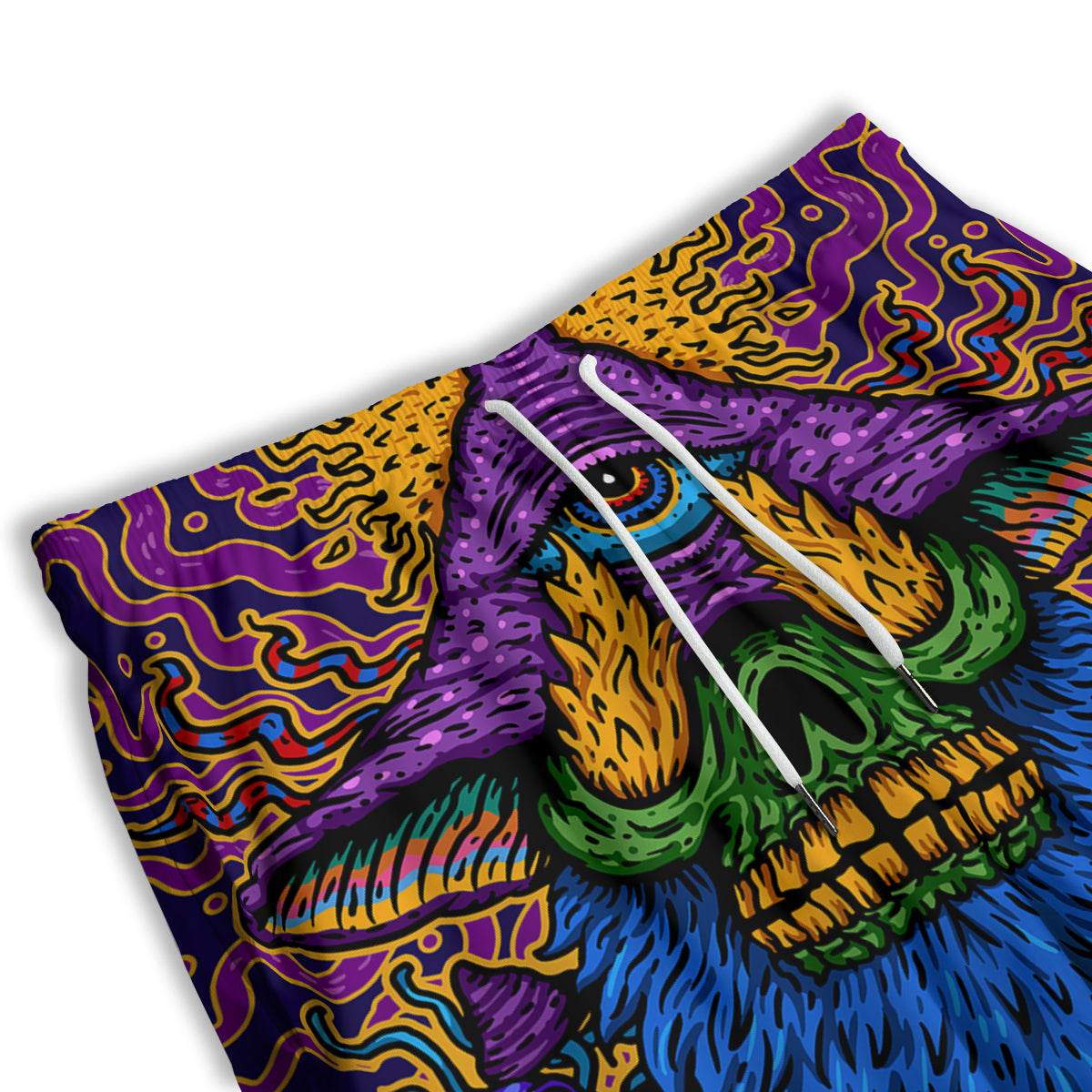 Psychedelic Magic Mushroom Print Men's Athletic Shorts