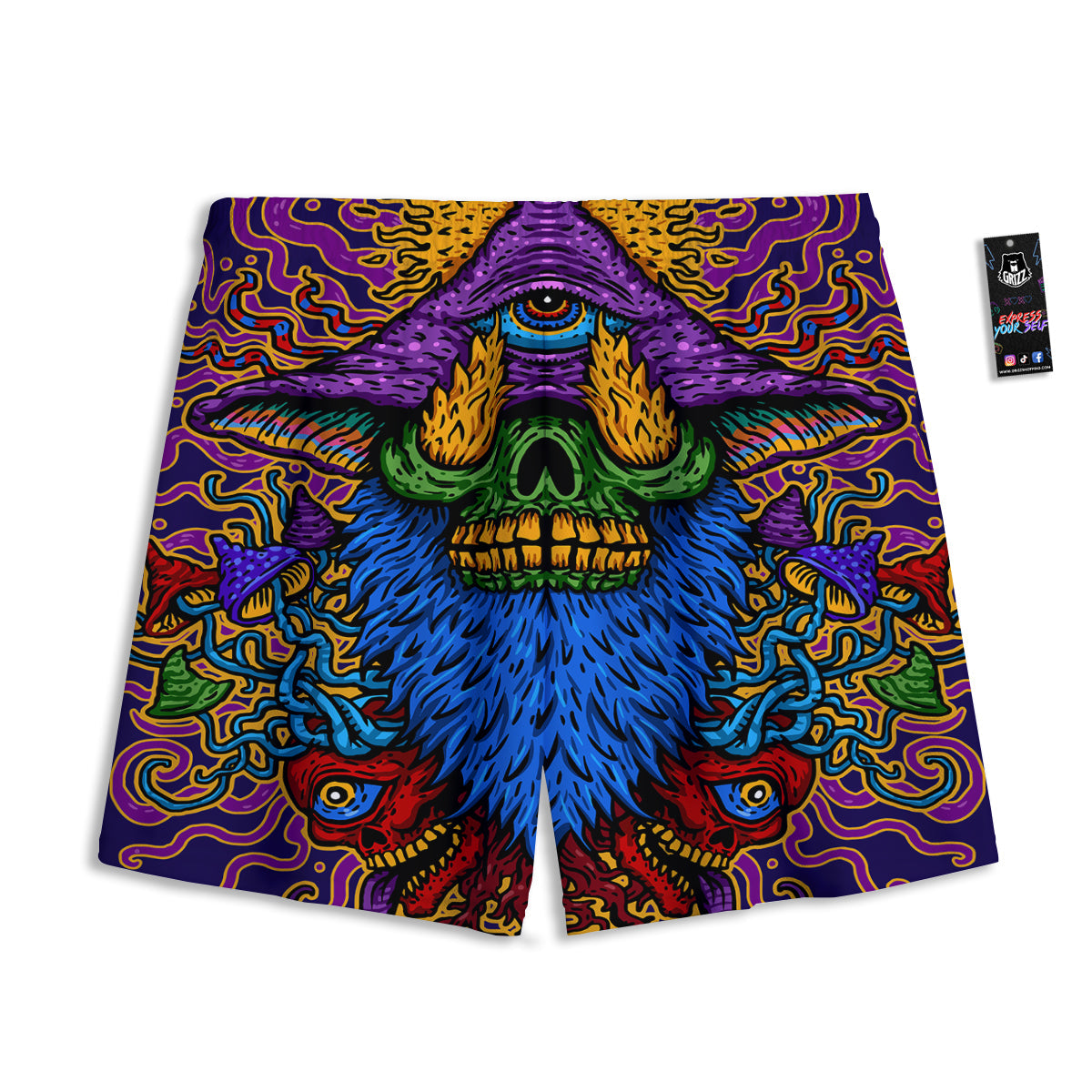 Raccoon Cute Print Pattern Mesh Shorts