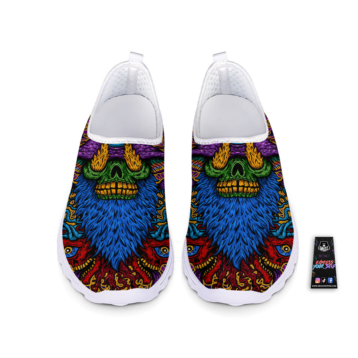 Psychedelic Magic Mushroom Print Nurse Shoes-grizzshop