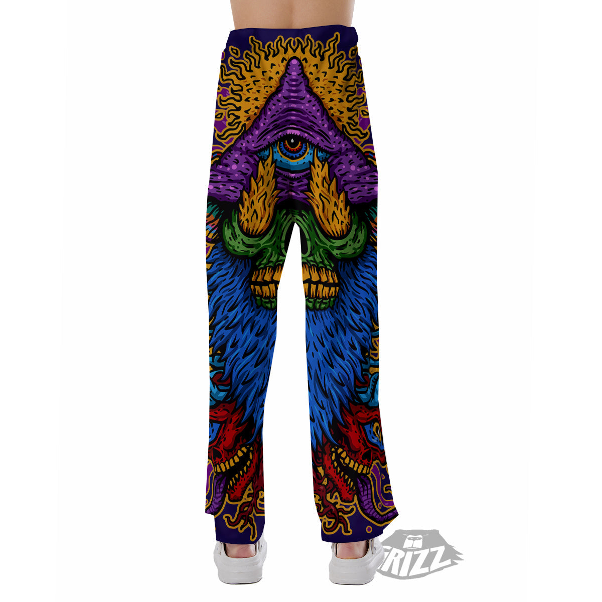 Psychedelic Magic Mushroom Print Pajama Pants-grizzshop