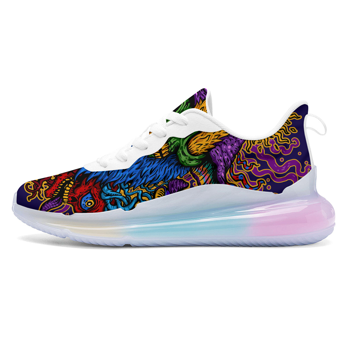 Psychedelic Magic Mushroom Print Running Sneakers-grizzshop