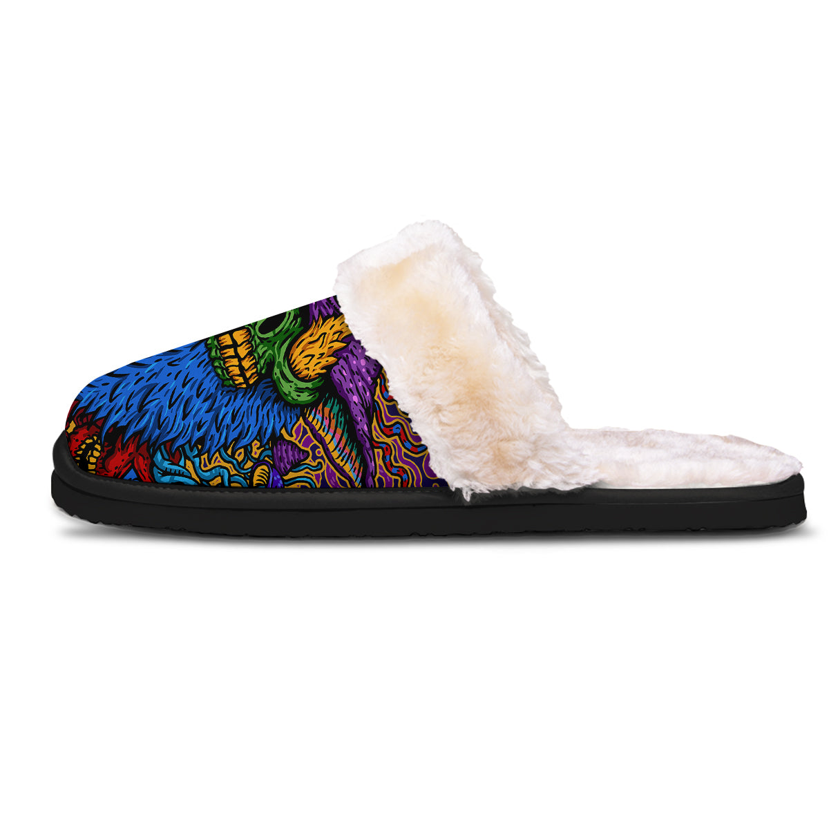 Psychedelic Magic Mushroom Print Slippers-grizzshop