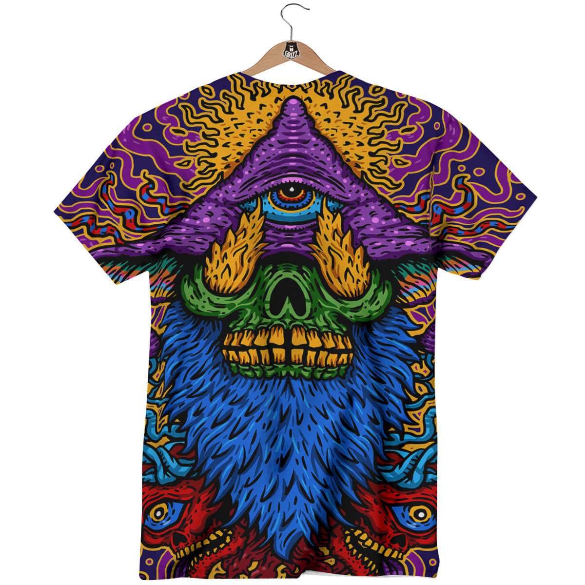 Psychedelic Magic Mushroom Print T-Shirt-grizzshop