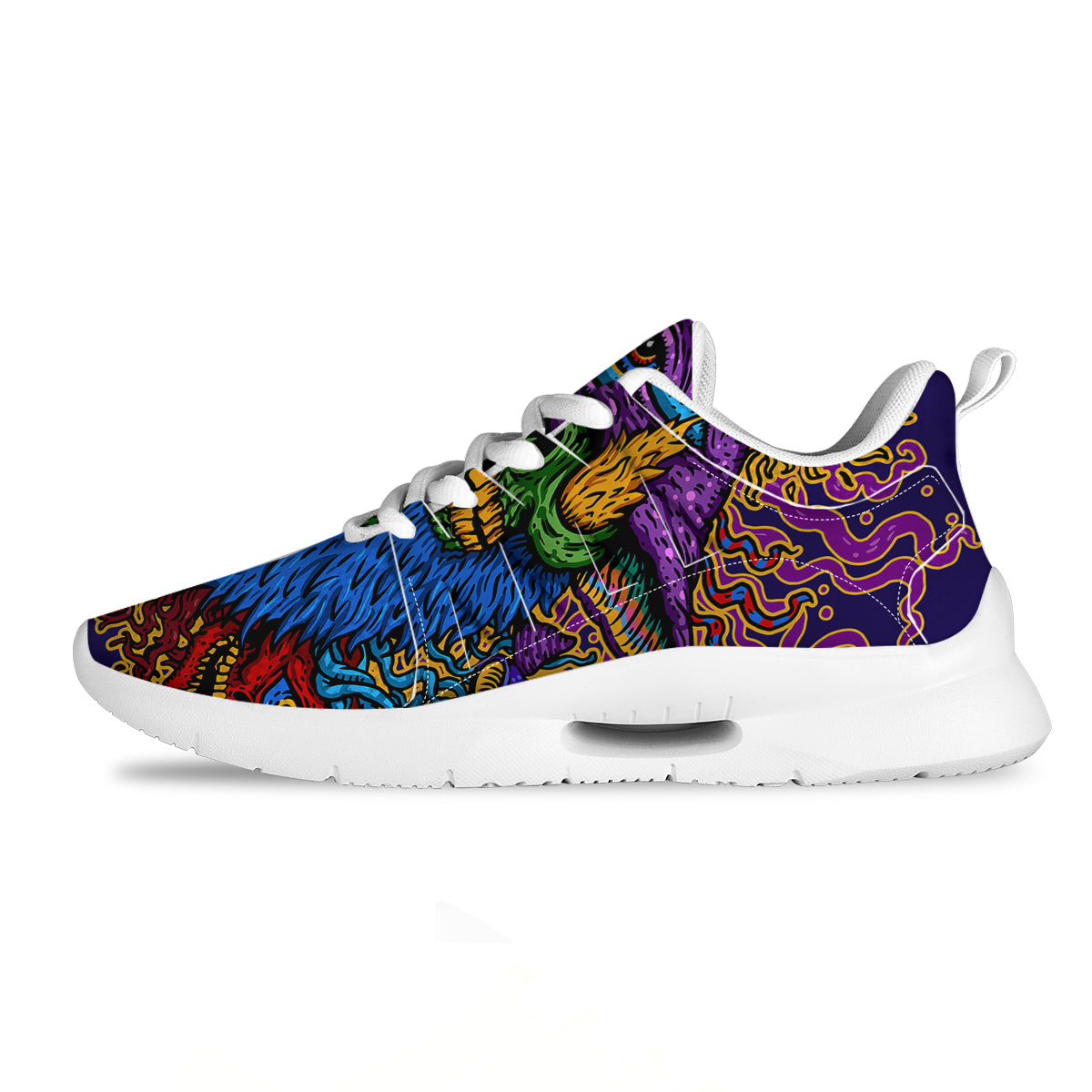 Psychedelic Magic Mushroom Print Tennis Shoes-grizzshop