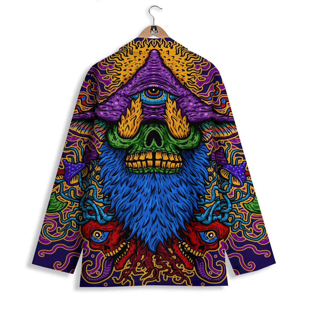 Psychedelic Magic Mushroom Print Women's Blazer-grizzshop