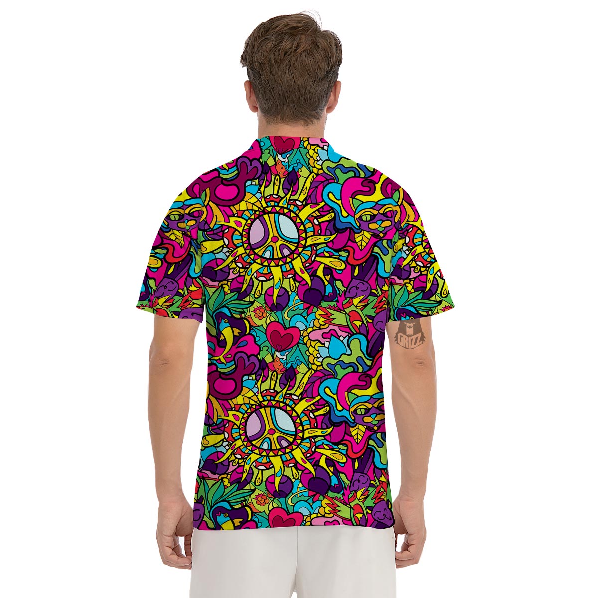 Psychedelic Men's Golf Shirts-grizzshop