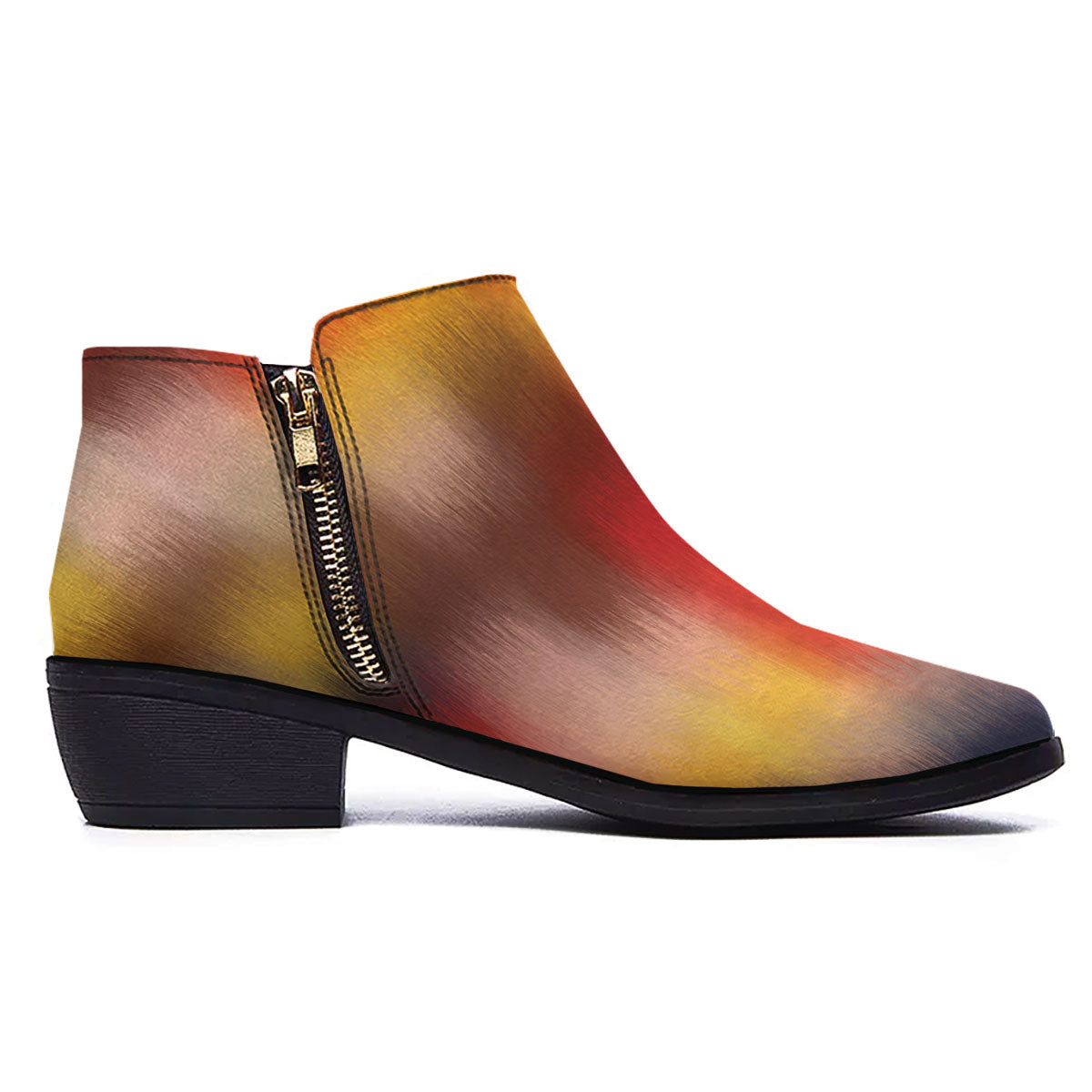 Psychedelic Multicolor Print Ankle Boots-grizzshop