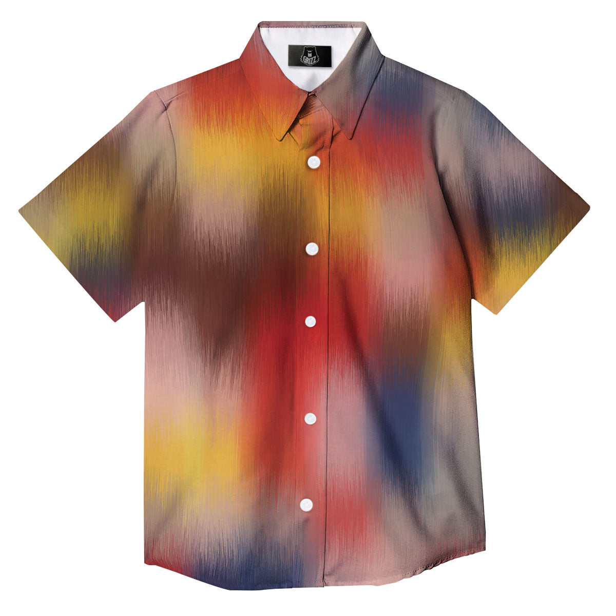 Psychedelic Multicolor Print Button Up Shirt-grizzshop