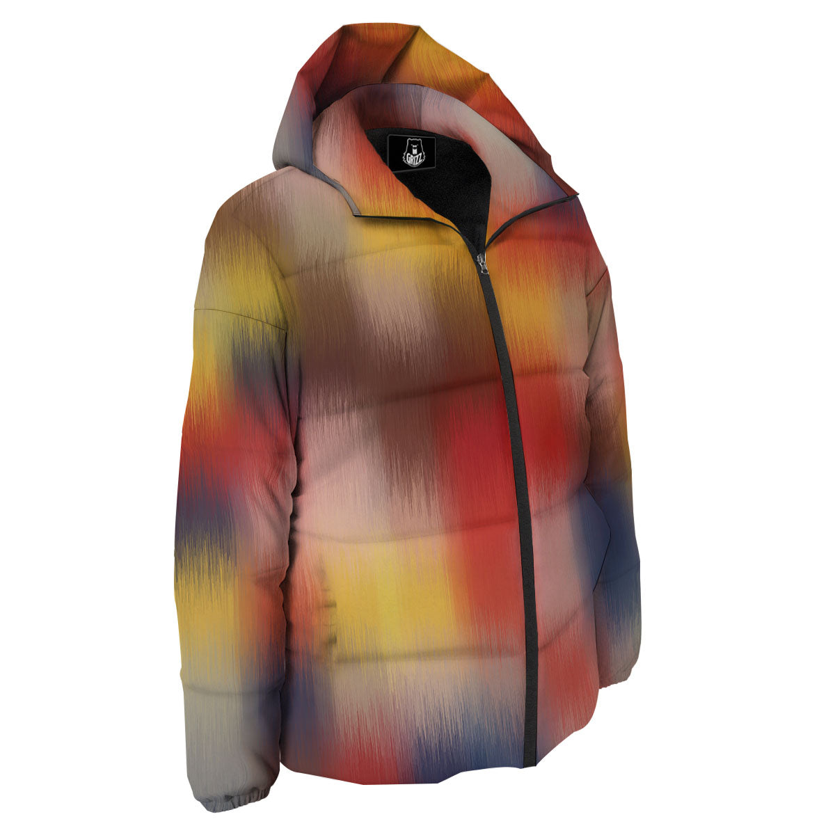 Psychedelic Multicolor Print Down Jacket-grizzshop