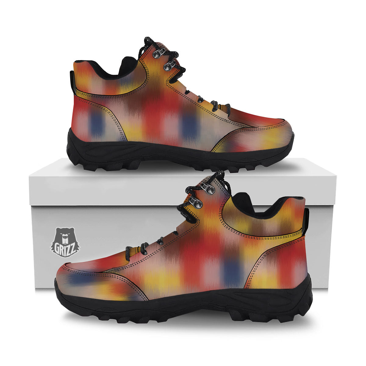 Psychedelic Multicolor Print Hiking Shoes-grizzshop