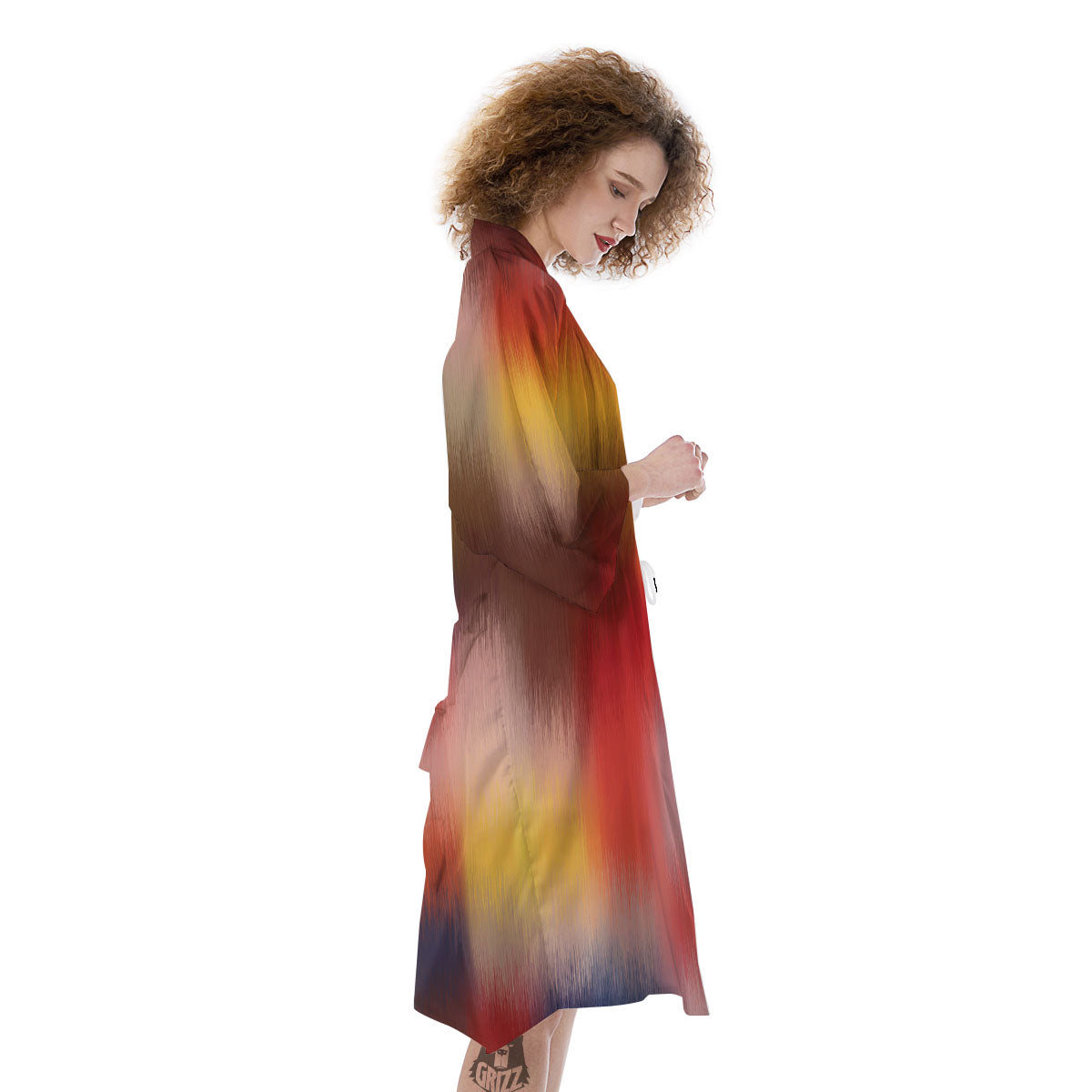 Psychedelic Multicolor Print Kimono-grizzshop