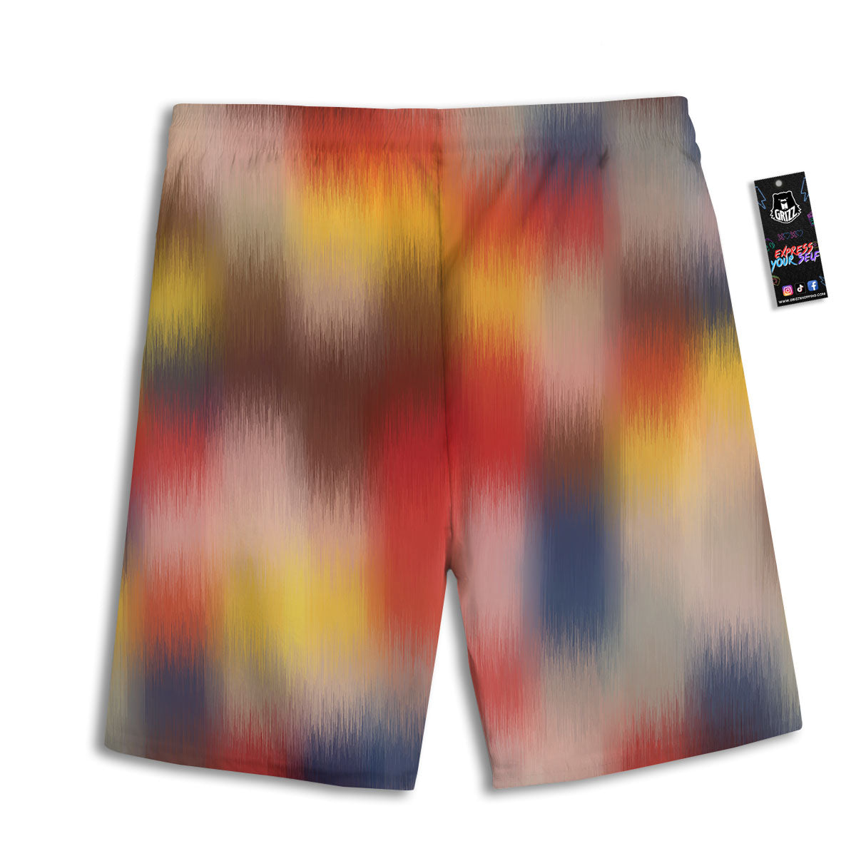 Psychedelic Multicolor Print Men's Athletic Shorts