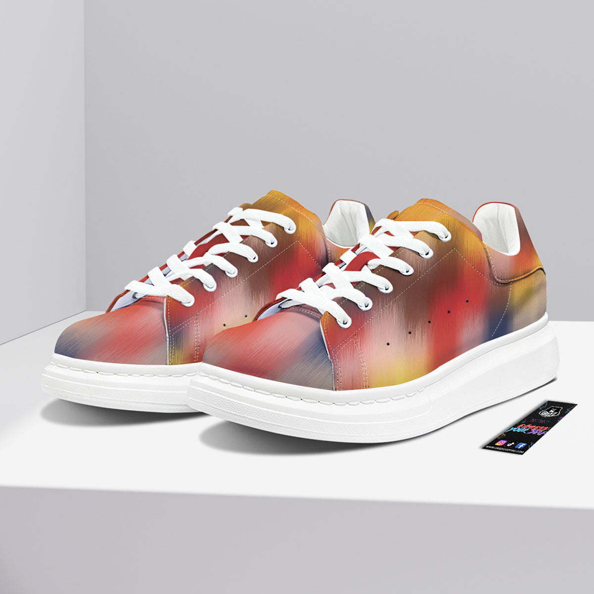 Psychedelic Multicolor Print Platform Shoes-grizzshop