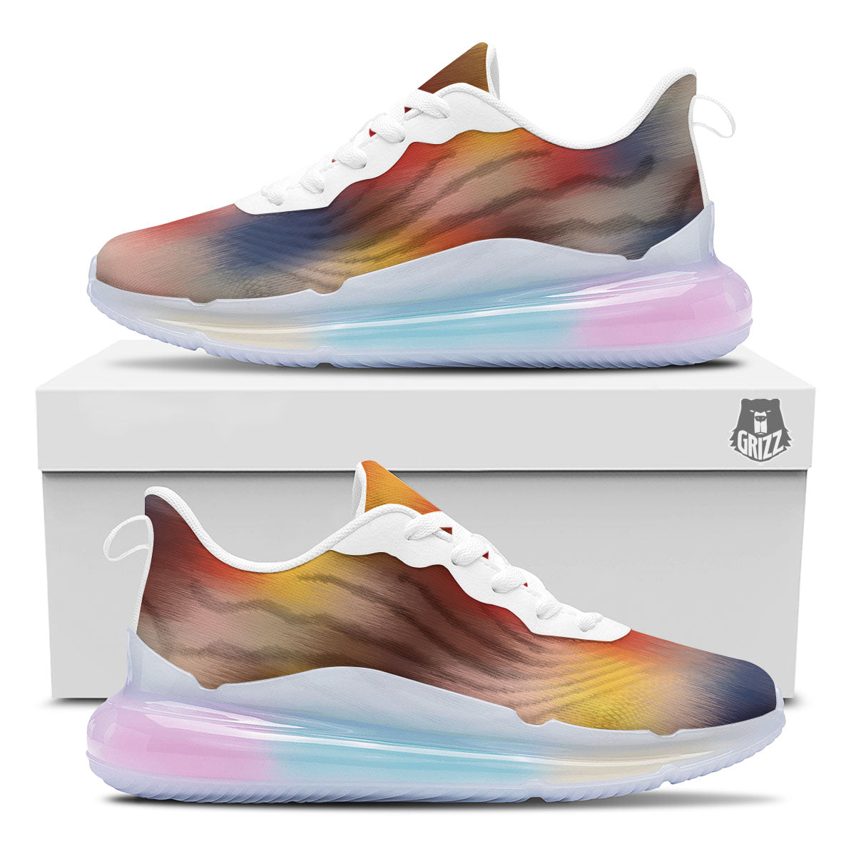 Psychedelic Multicolor Print Running Sneakers-grizzshop