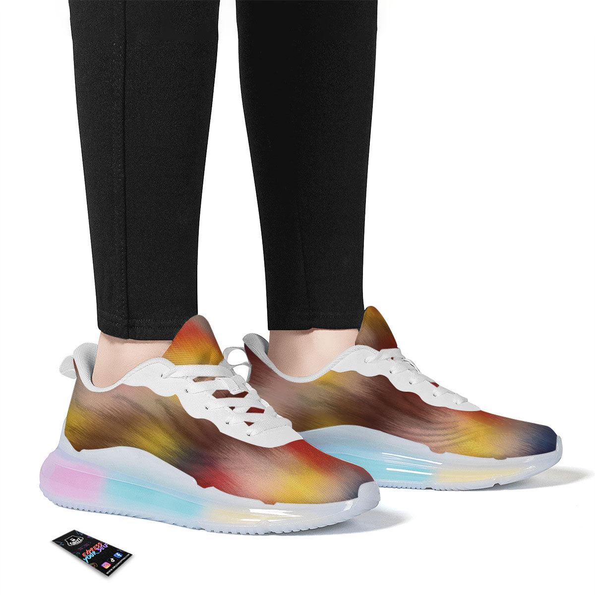 Psychedelic Multicolor Print Running Sneakers-grizzshop