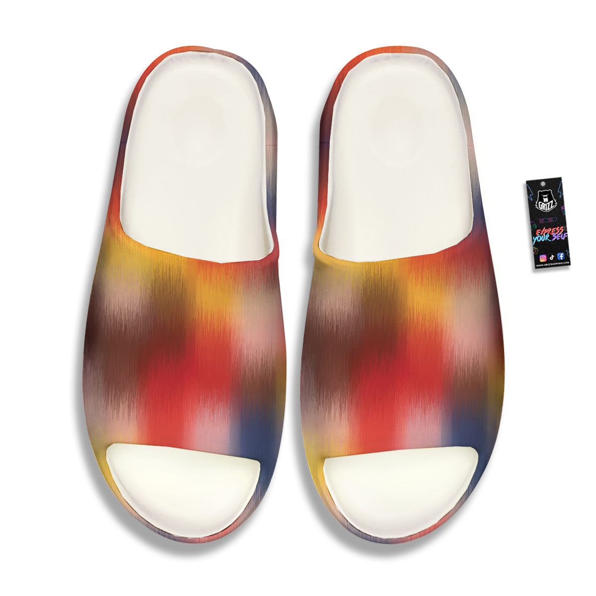 Psychedelic Multicolor Print Sandals-grizzshop