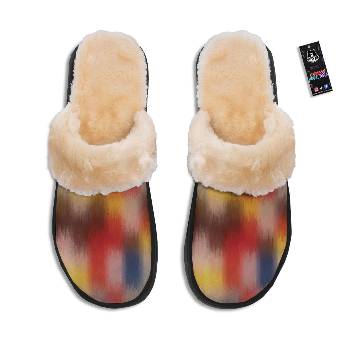 Psychedelic Multicolor Print Slippers-grizzshop