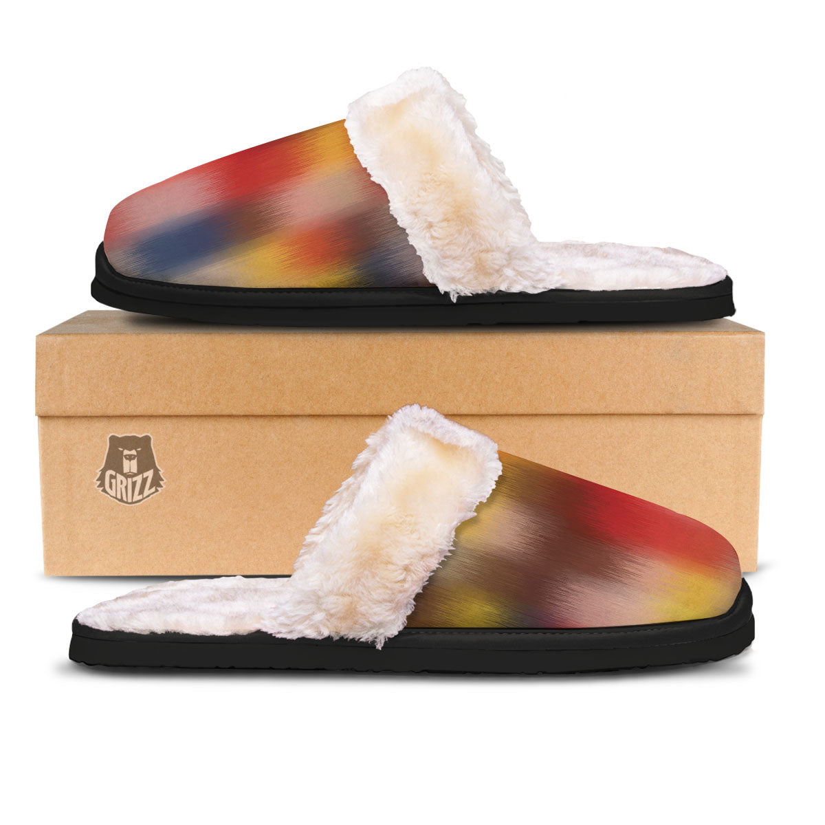 Psychedelic Multicolor Print Slippers-grizzshop