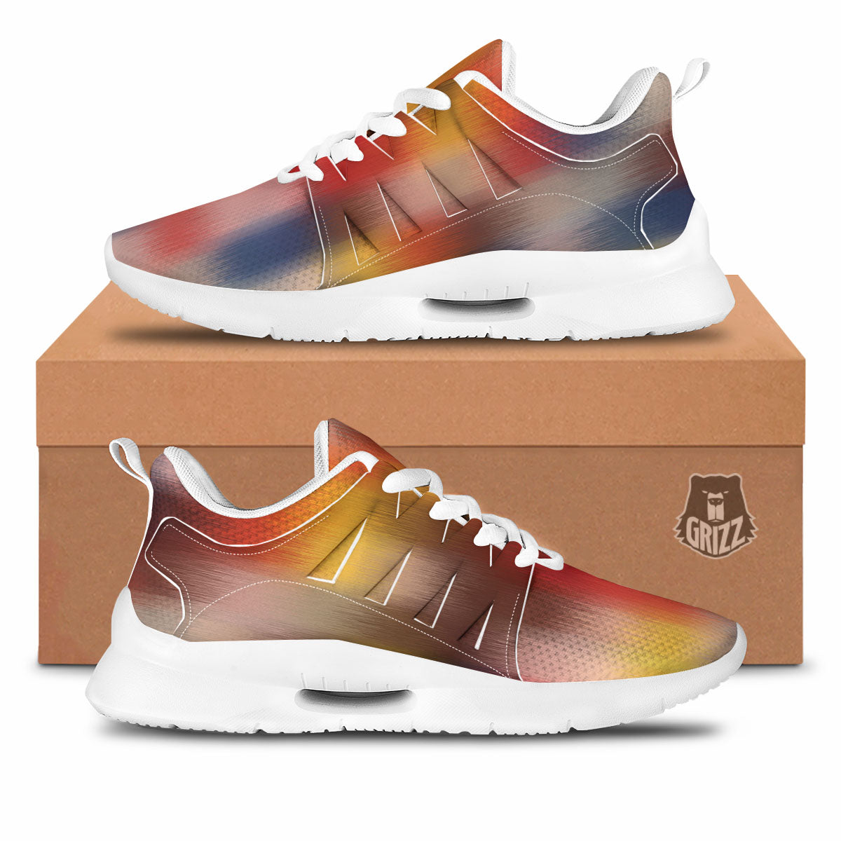 Psychedelic Multicolor Print Tennis Shoes-grizzshop