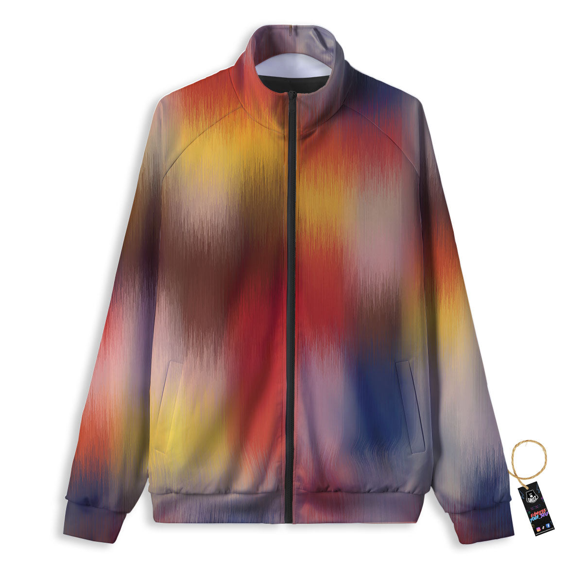 Psychedelic Multicolor Print Track Jacket-grizzshop