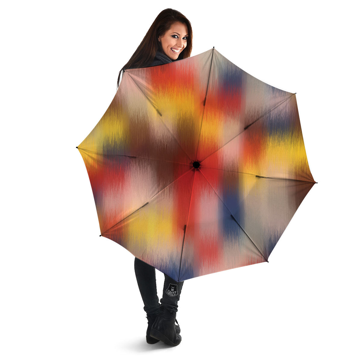 Psychedelic Multicolor Print Umbrella-grizzshop